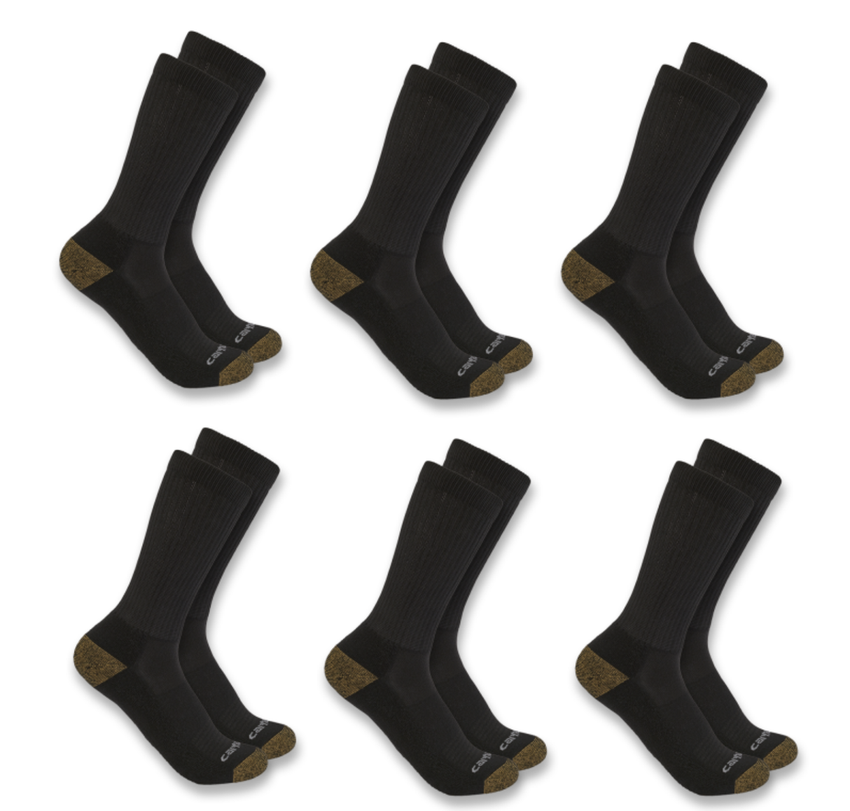 Midweight Synthetic Blend Crew Sock 6 pk