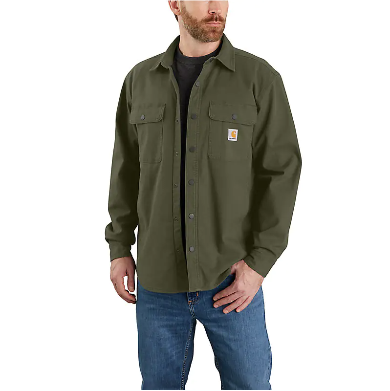 Rugged Flex® Relaxed Fit Canvas Fleece Lined Shirt Jac