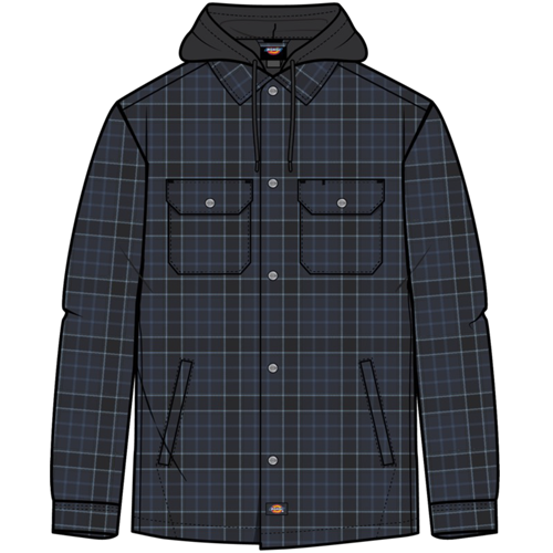 Insulated Hooded Plaid Shirt Jacket