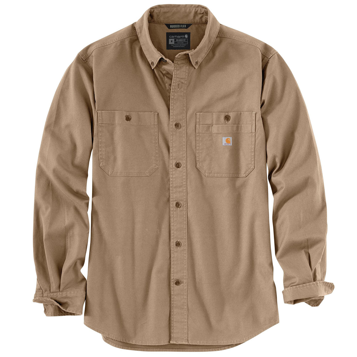 RUGGED FLEX® RELAXED FIT MIDWEIGHT CANVAS LONG-SLEEVE