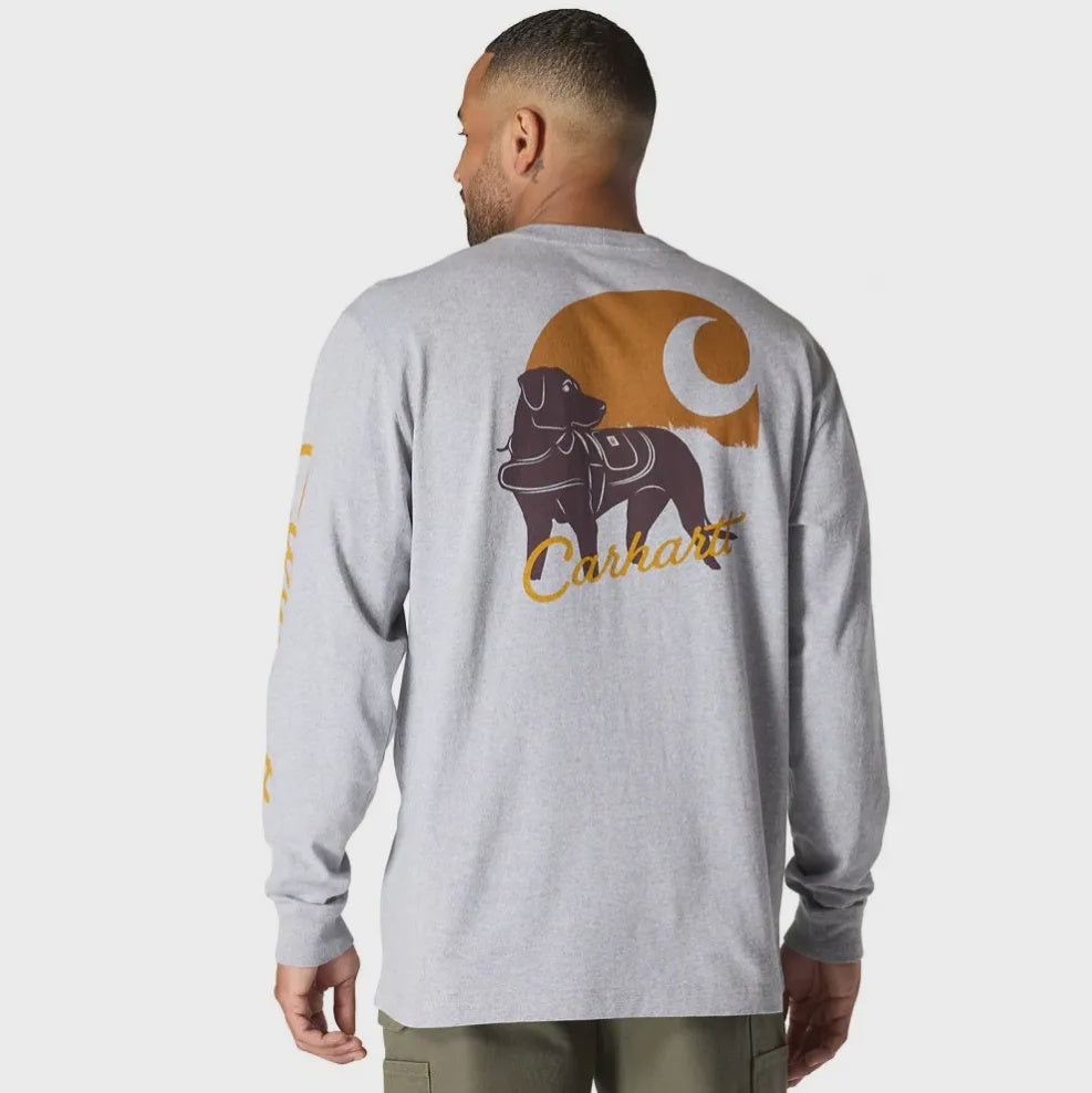 2025 Loose Fit Heavyweight Long-Sleeve Pocket Graphic T-Shirt