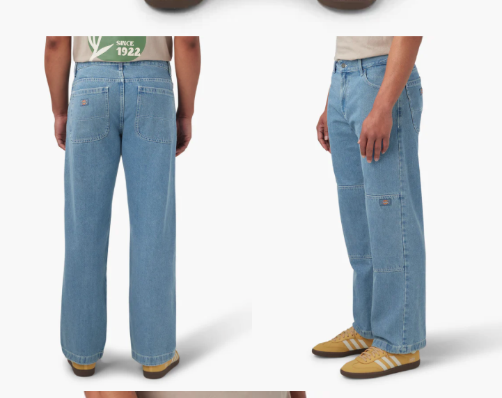 Vintage Loose Fit Double Knee Jeans