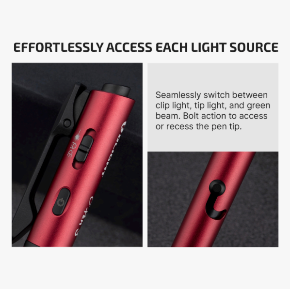 Olight O'Pen 3 Multifunctional Pen Light with 120 Lumens & Green Laser