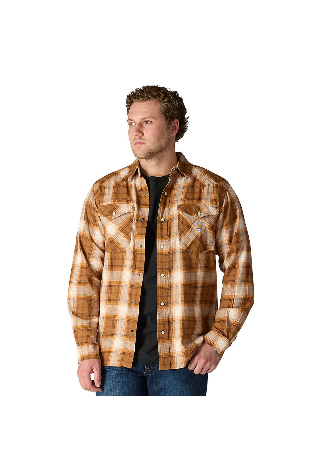 Montana Rugged Flex™ Relaxed Fit Lightweight Long-Sleeve Snap-Front Plaid Shirt